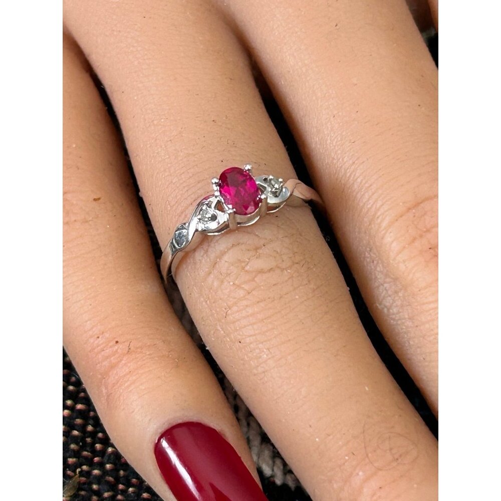 10k White Gold Ruby Ring - image 3
